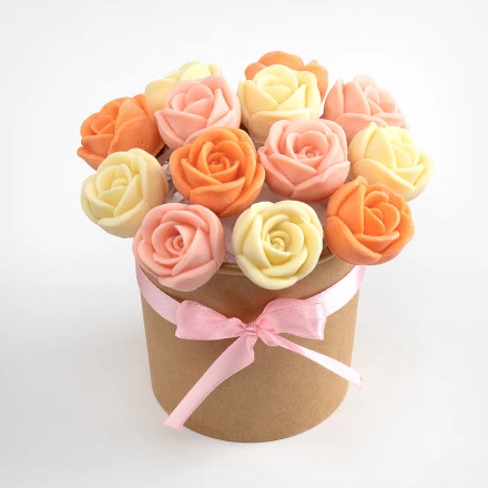 Сладкий подарок Букет из шоколадных роз (розовый)